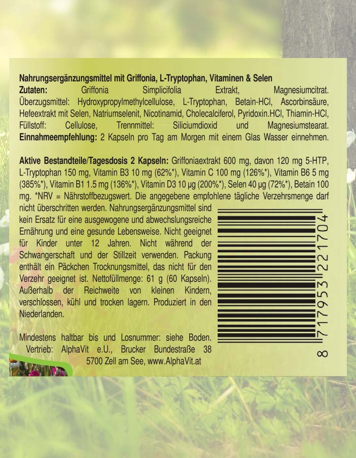 Serotonin Booster 60mg 5-HTP | 60 Kapseln
